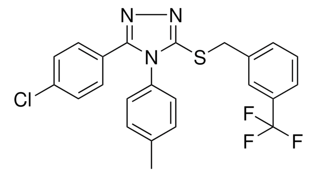 3-(4-CHLOROPHENYL)-4-(4-METHYLPHENYL)-5-{[3-(TRIFLUOROMETHYL)BENZYL]SULFANYL}-4H-1,2,4-TRIAZOLE AldrichCPR