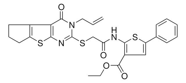 ETHYL 2-({[(3-ALLYL-4-OXO-3,5,6,7-TETRAHYDRO-4H-CYCLOPENTA[4,5]THIENO[2,3-D]PYRIMIDIN-2-YL)SULFANYL]ACETYL}AMINO)-5-PHENYL-3-THIOPHENECARBOXYLATE AldrichCPR