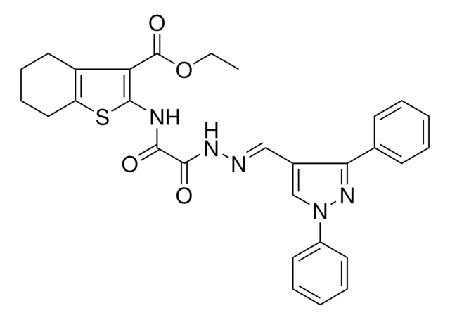 ETHYL 2-{[{(2E)-2-[(1,3-DIPHENYL-1H-PYRAZOL-4-YL)METHYLENE]HYDRAZINO}(OXO)ACETYL]AMINO}-4,5,6,7-TETRAHYDRO-1-BENZOTHIOPHENE-3-CARBOXYLATE AldrichCPR