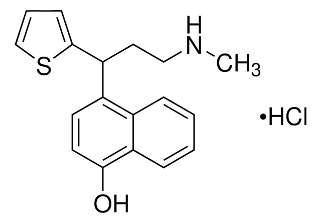 4-[3-(Methylamino)-1-(thiophen-2-yl)propyl]naphthalen-1-ol hydrochloride certified reference material, TraceCERT&#174;, Manufactured by: Sigma-Aldrich Production GmbH, Switzerland