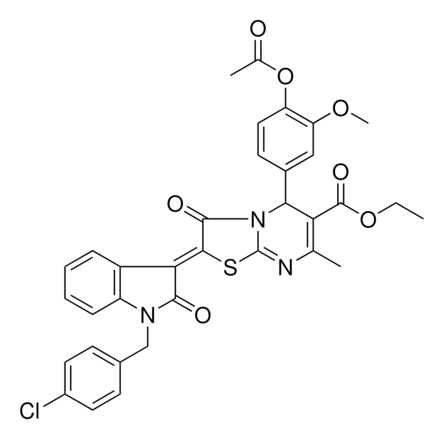 ETHYL (2Z)-5-[4-(ACETYLOXY)-3-METHOXYPHENYL]-2-[1-(4-CHLOROBENZYL)-2-OXO-1,2-DIHYDRO-3H-INDOL-3-YLIDENE]-7-METHYL-3-OXO-2,3-DIHYDRO-5H-[1,3]THIAZOLO[3,2-A]PYRIMIDINE-6-CARBOXYLATE AldrichCPR