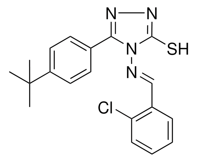 5-(4-TERT-BUTYL-PH)4-((2-CL-BENZYLIDENE)AMINO)4H-1,2,4-TRIAZOL-3-YL HYDROSULFIDE AldrichCPR