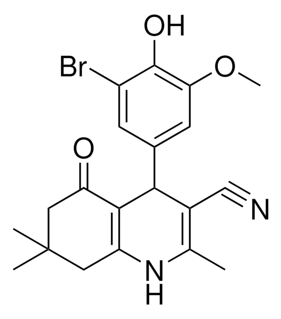 4-(3-BROMO-4-HYDROXY-5-METHOXYPHENYL)-2,7,7-TRIMETHYL-5-OXO-1,4,5,6,7,8-HEXAHYDRO-3-QUINOLINECARBONITRILE AldrichCPR