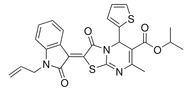 ISOPROPYL (2Z)-2-(1-ALLYL-2-OXO-1,2-DIHYDRO-3H-INDOL-3-YLIDENE)-7-METHYL-3-OXO-5-(2-THIENYL)-2,3-DIHYDRO-5H-[1,3]THIAZOLO[3,2-A]PYRIMIDINE-6-CARBOXYLATE AldrichCPR