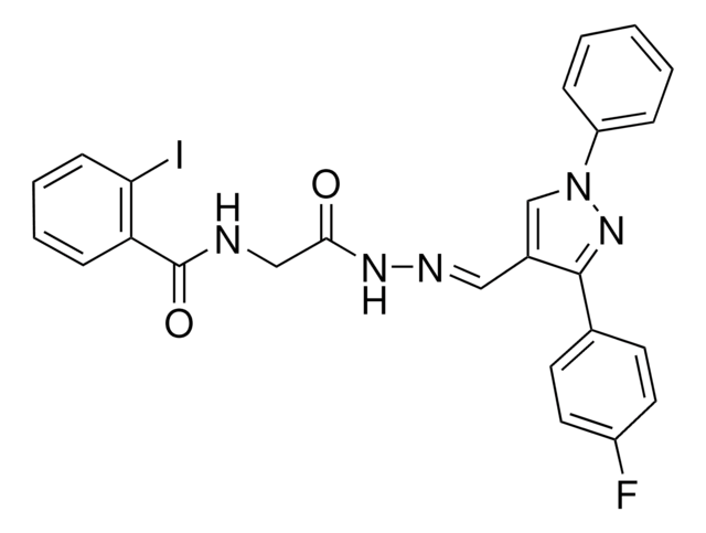 N-[2-((2E)-2-{[3-(4-FLUOROPHENYL)-1-PHENYL-1H-PYRAZOL-4-YL]METHYLENE}HYDRAZINO)-2-OXOETHYL]-2-IODOBENZAMIDE AldrichCPR