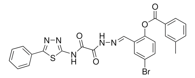 4-BROMO-2-[(E)-({OXO[(5-PHENYL-1,3,4-THIADIAZOL-2-YL)AMINO]ACETYL}HYDRAZONO)METHYL]PHENYL 3-METHYLBENZOATE AldrichCPR