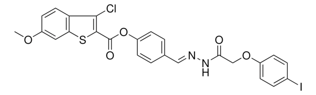 4-((E)-{2-[2-(4-IODOPHENOXY)ACETYL]HYDRAZONO}METHYL)PHENYL 3-CHLORO-6-METHOXY-1-BENZOTHIOPHENE-2-CARBOXYLATE AldrichCPR