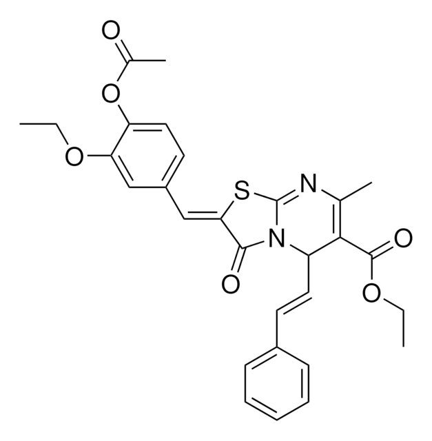 2-[1-(4-ACETOXY-3-ETHOXY-PHENYL)-METH-(Z)-YLIDENE]-7-METHYL-3-OXO-5-((E)-STYRYL)-2,3-DIHYDRO-5H-THIAZOLO[3,2-A]PYRIMIDINE-6-CARBOXYLIC ACID ETHYL ESTER AldrichCPR