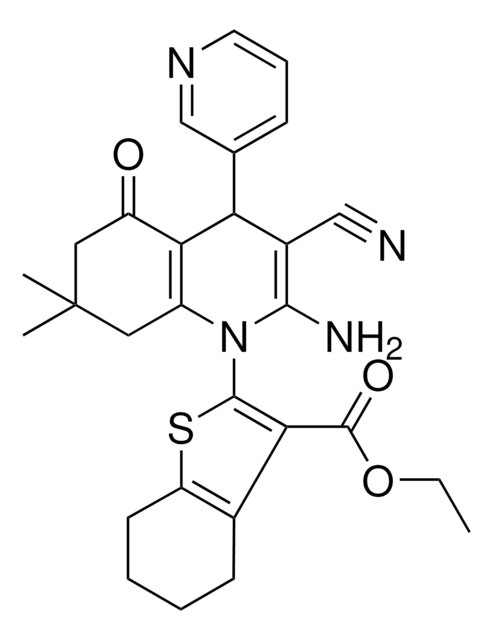 ETHYL 2-(2-AMINO-3-CYANO-7,7-DIMETHYL-5-OXO-4-(3-PYRIDINYL)-5,6,7,8-TETRAHYDRO-1(4H)-QUINOLINYL)-4,5,6,7-TETRAHYDRO-1-BENZOTHIOPHENE-3-CARBOXYLATE AldrichCPR