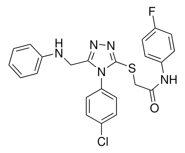 2-{[5-(ANILINOMETHYL)-4-(4-CHLOROPHENYL)-4H-1,2,4-TRIAZOL-3-YL]SULFANYL}-N-(4-FLUOROPHENYL)ACETAMIDE AldrichCPR