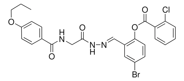 4-BR-2-(2-(((4-PROPOXYBENZOYL)AMINO)AC)CARBOHYDRAZONOYL)PHENYL 2-CHLOROBENZOATE AldrichCPR