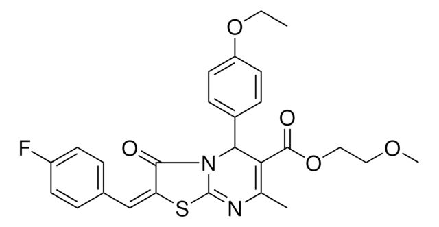 2-METHOXYETHYL (2E)-5-(4-ETHOXYPHENYL)-2-(4-FLUOROBENZYLIDENE)-7-METHYL-3-OXO-2,3-DIHYDRO-5H-[1,3]THIAZOLO[3,2-A]PYRIMIDINE-6-CARBOXYLATE AldrichCPR