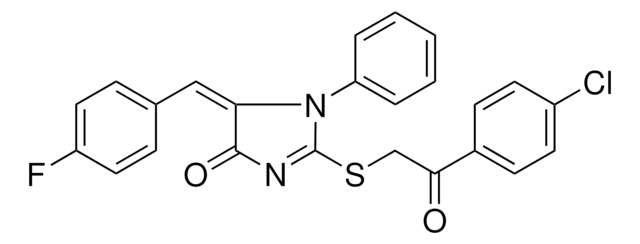 (5E)-2-{[2-(4-CHLOROPHENYL)-2-OXOETHYL]SULFANYL}-5-(4-FLUOROBENZYLIDENE)-1-PHENYL-1,5-DIHYDRO-4H-IMIDAZOL-4-ONE AldrichCPR