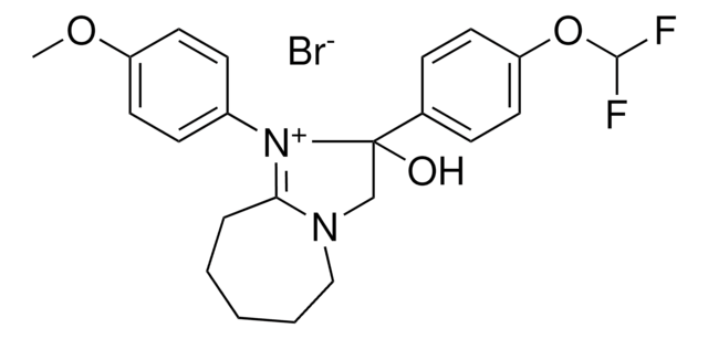 2-[4-(DIFLUOROMETHOXY)PHENYL]-2-HYDROXY-1-(4-METHOXYPHENYL)-2,5,6,7,8,9-HEXAHYDRO-3H-IMIDAZO[1,2-A]AZEPIN-1-IUM BROMIDE AldrichCPR