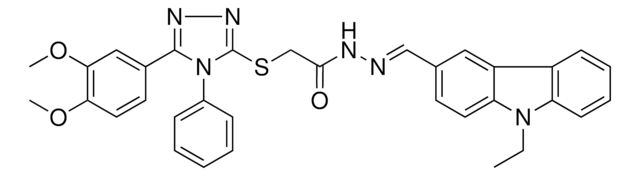 2-{[5-(3,4-DIMETHOXYPHENYL)-4-PHENYL-4H-1,2,4-TRIAZOL-3-YL]SULFANYL}-N'-[(E)-(9-ETHYL-9H-CARBAZOL-3-YL)METHYLIDENE]ACETOHYDRAZIDE AldrichCPR