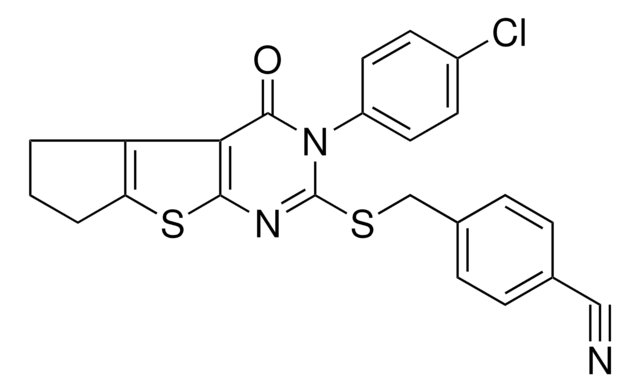 4-({[3-(4-CHLOROPHENYL)-4-OXO-3,5,6,7-TETRAHYDRO-4H-CYCLOPENTA[4,5]THIENO[2,3-D]PYRIMIDIN-2-YL]SULFANYL}METHYL)BENZONITRILE AldrichCPR