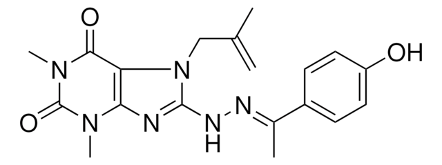 8-{(2E)-2-[1-(4-HYDROXYPHENYL)ETHYLIDENE]HYDRAZINO}-1,3-DIMETHYL-7-(2-METHYL-2-PROPENYL)-3,7-DIHYDRO-1H-PURINE-2,6-DIONE AldrichCPR