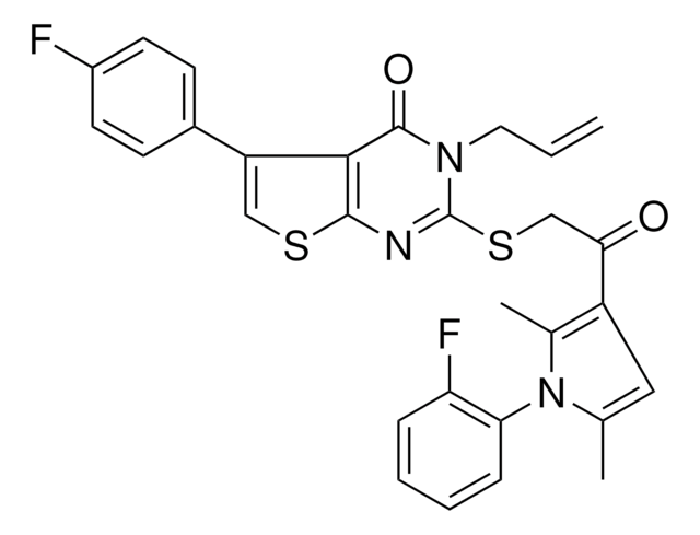 3-ALLYL-5-(4-FLUOROPHENYL)-2-({2-[1-(2-FLUOROPHENYL)-2,5-DIMETHYL-1H-PYRROL-3-YL]-2-OXOETHYL}SULFANYL)THIENO[2,3-D]PYRIMIDIN-4(3H)-ONE AldrichCPR