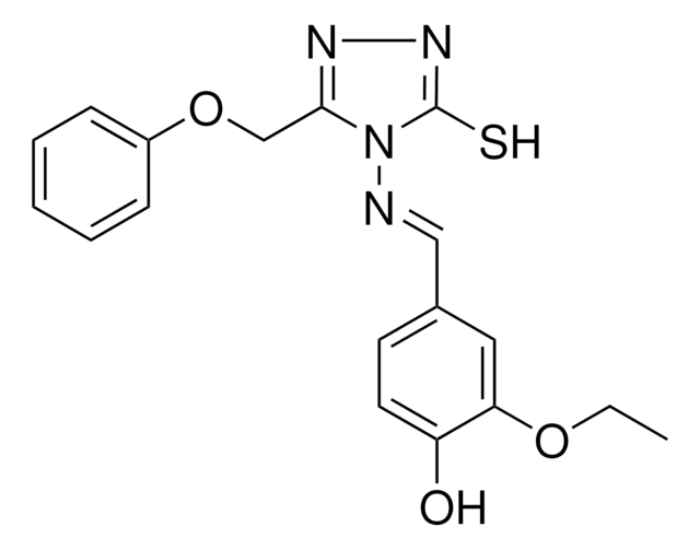 2-ETHOXY-4-(((3-MERCAPTO-5-(PHENOXYMETHYL)-4H-1,2,4-TRIAZOL-4-YL)IMINO)ME)PHENOL AldrichCPR