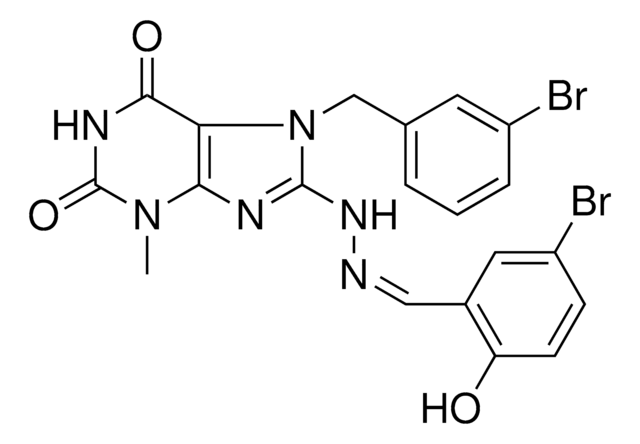 5-BROMO-2-HYDROXYBENZALDEHYDE [7-(3-BROMOBENZYL)-3-METHYL-2,6-DIOXO-2,3,6,7-TETRAHYDRO-1H-PURIN-8-YL]HYDRAZONE AldrichCPR