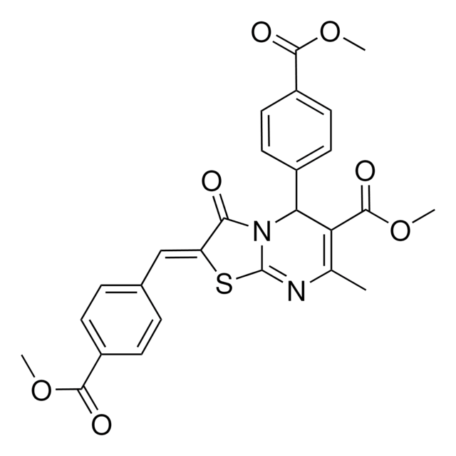 METHYL (2Z)-2-[4-(METHOXYCARBONYL)BENZYLIDENE]-5-[4-(METHOXYCARBONYL)PHENYL]-7-METHYL-3-OXO-2,3-DIHYDRO-5H-[1,3]THIAZOLO[3,2-A]PYRIMIDINE-6-CARBOXYLATE AldrichCPR