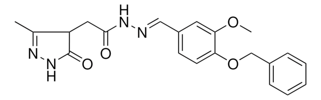 N'-{(E)-[4-(BENZYLOXY)-3-METHOXYPHENYL]METHYLIDENE}-2-(3-METHYL-5-OXO-4,5-DIHYDRO-1H-PYRAZOL-4-YL)ACETOHYDRAZIDE AldrichCPR