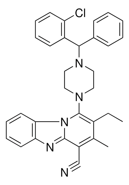 1-{4-[(2-CHLOROPHENYL)(PHENYL)METHYL]-1-PIPERAZINYL}-2-ETHYL-3-METHYLPYRIDO[1,2-A]BENZIMIDAZOLE-4-CARBONITRILE AldrichCPR