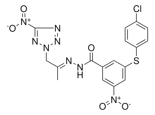 3-[(4-CHLOROPHENYL)SULFANYL]-N'-[(E)-1-METHYL-2-(5-NITRO-2H-TETRAAZOL-2-YL)ETHYLIDENE]-5-NITROBENZOHYDRAZIDE AldrichCPR