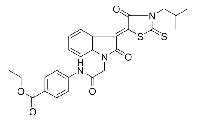 ETHYL 4-({[(3Z)-3-(3-ISOBUTYL-4-OXO-2-THIOXO-1,3-THIAZOLIDIN-5-YLIDENE)-2-OXO-2,3-DIHYDRO-1H-INDOL-1-YL]ACETYL}AMINO)BENZOATE AldrichCPR