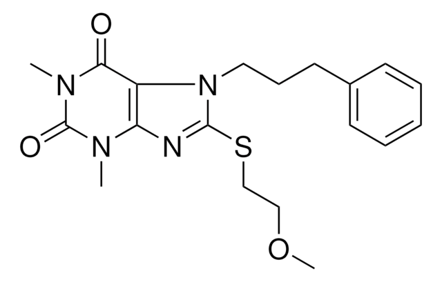 8-[(2-METHOXYETHYL)SULFANYL]-1,3-DIMETHYL-7-(3-PHENYLPROPYL)-3,7-DIHYDRO-1H-PURINE-2,6-DIONE AldrichCPR