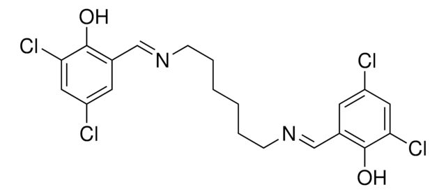 2,4-DICHLORO-6-{(E)-[((E)-6-{[(E)-(3,5-DICHLORO-2-HYDROXYPHENYL)METHYLIDENE]AMINO}HEXYL)IMINO]METHYL}PHENOL AldrichCPR