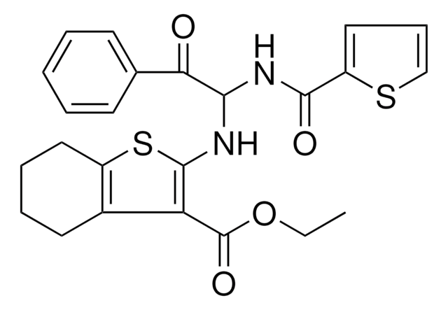 ETHYL 2-({2-OXO-2-PHENYL-1-[(2-THIENYLCARBONYL)AMINO]ETHYL}AMINO)-4,5,6,7-TETRAHYDRO-1-BENZOTHIOPHENE-3-CARBOXYLATE AldrichCPR