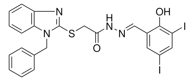 2-[(1-BENZYL-1H-BENZIMIDAZOL-2-YL)SULFANYL]-N'-[(E)-(2-HYDROXY-3,5-DIIODOPHENYL)METHYLIDENE]ACETOHYDRAZIDE AldrichCPR