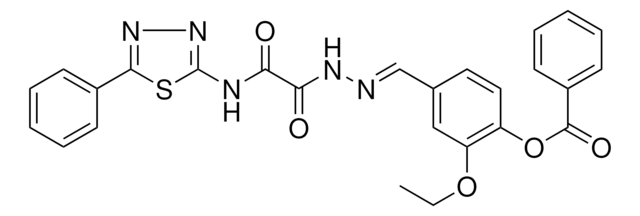 2-ETHOXY-4-[(E)-({OXO[(5-PHENYL-1,3,4-THIADIAZOL-2-YL)AMINO]ACETYL}HYDRAZONO)METHYL]PHENYL BENZOATE AldrichCPR