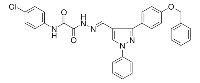 2-[(2E)-2-({3-[4-(BENZYLOXY)PHENYL]-1-PHENYL-1H-PYRAZOL-4-YL}METHYLENE)HYDRAZINO]-N-(4-CHLOROPHENYL)-2-OXOACETAMIDE AldrichCPR