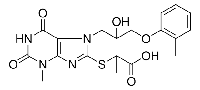 2-({7-[2-HYDROXY-3-(2-METHYLPHENOXY)PROPYL]-3-METHYL-2,6-DIOXO-2,3,6,7-TETRAHYDRO-1H-PURIN-8-YL}SULFANYL)PROPANOIC ACID AldrichCPR