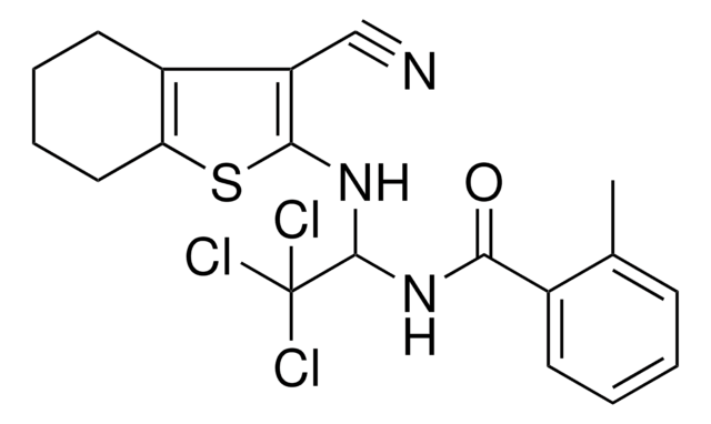 2-METHYL-N-{2,2,2-TRICHLORO-1-[(3-CYANO-4,5,6,7-TETRAHYDRO-1-BENZOTHIEN-2-YL)AMINO]ETHYL}BENZAMIDE AldrichCPR