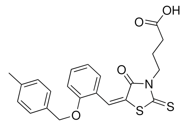 4-((5E)-5-{2-[(4-METHYLBENZYL)OXY]BENZYLIDENE}-4-OXO-2-THIOXO-1,3-THIAZOLIDIN-3-YL)BUTANOIC ACID AldrichCPR