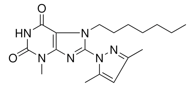 8-(3,5-DIMETHYL-PYRAZOL-1-YL)-7-HEPTYL-3-METHYL-3,7-DIHYDRO-PURINE-2,6-DIONE AldrichCPR