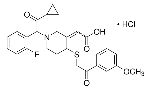 2-{1-[(2-Cyclopropyl-1-(2-fluorophenyl)-2-oxoethyl]-4-[2-(3-methoxyphenyl)-2-oxoethylthio]piperidin-3-ylidene}acetic acid hydrochloride analytical standard