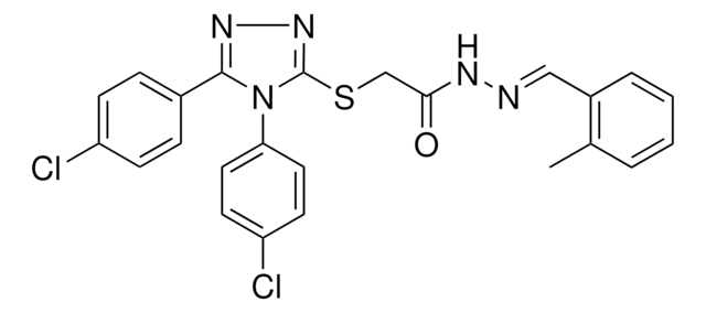 2-{[4,5-BIS(4-CHLOROPHENYL)-4H-1,2,4-TRIAZOL-3-YL]SULFANYL}-N'-[(E)-(2-METHYLPHENYL)METHYLIDENE]ACETOHYDRAZIDE AldrichCPR