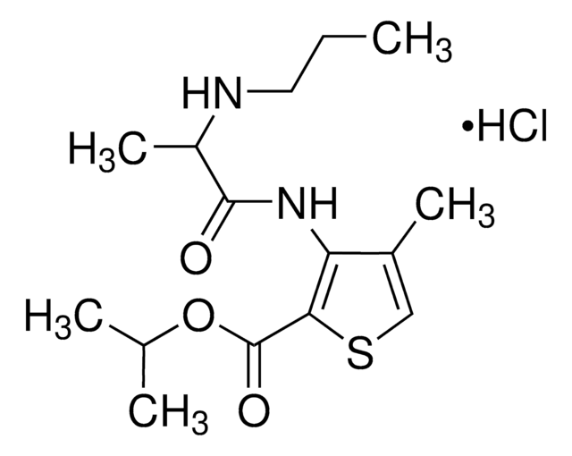 1-Methylethyl 4-methyl-3-[[(2RS)-2-(propylamino)-propanoyl]amino]thiophene-2-carboxylate hydrochloride reference material