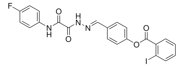 4-(2-((4-FLUOROANILINO)(OXO)ACETYL)CARBOHYDRAZONOYL)PHENYL 2-IODOBENZOATE AldrichCPR