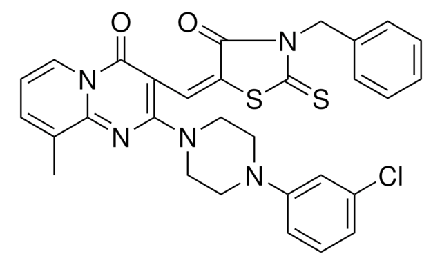 3-[(E)-(3-BENZYL-4-OXO-2-THIOXO-1,3-THIAZOLIDIN-5-YLIDENE)METHYL]-2-[4-(3-CHLOROPHENYL)-1-PIPERAZINYL]-9-METHYL-4H-PYRIDO[1,2-A]PYRIMIDIN-4-ONE AldrichCPR