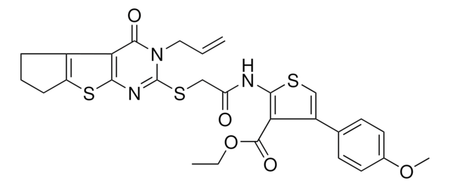 ETHYL 2-({[(3-ALLYL-4-OXO-3,5,6,7-TETRAHYDRO-4H-CYCLOPENTA[4,5]THIENO[2,3-D]PYRIMIDIN-2-YL)SULFANYL]ACETYL}AMINO)-4-(4-METHOXYPHENYL)-3-THIOPHENECARBOXYLATE AldrichCPR