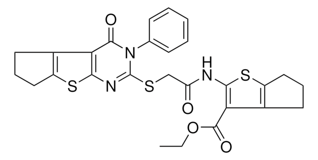 ETHYL 2-({[(4-OXO-3-PHENYL-3,5,6,7-TETRAHYDRO-4H-CYCLOPENTA[4,5]THIENO[2,3-D]PYRIMIDIN-2-YL)SULFANYL]ACETYL}AMINO)-5,6-DIHYDRO-4H-CYCLOPENTA[B]THIOPHENE-3-CARBOXYLATE AldrichCPR