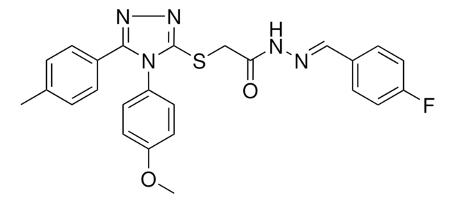 N'-[(E)-(4-FLUOROPHENYL)METHYLIDENE]-2-{[4-(4-METHOXYPHENYL)-5-(4-METHYLPHENYL)-4H-1,2,4-TRIAZOL-3-YL]SULFANYL}ACETOHYDRAZIDE AldrichCPR