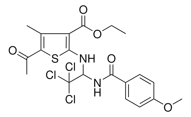 ETHYL 5-ACETYL-4-METHYL-2-({2,2,2-TRICHLORO-1-[(4-METHOXYBENZOYL)AMINO]ETHYL}AMINO)-3-THIOPHENECARBOXYLATE AldrichCPR