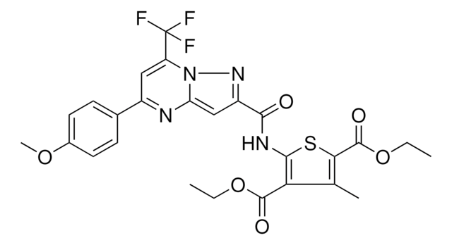 DIETHYL 5-({[5-(4-METHOXYPHENYL)-7-(TRIFLUOROMETHYL)PYRAZOLO[1,5-A]PYRIMIDIN-2-YL]CARBONYL}AMINO)-3-METHYL-2,4-THIOPHENEDICARBOXYLATE AldrichCPR