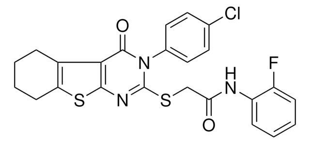 2-{[3-(4-CHLOROPHENYL)-4-OXO-3,4,5,6,7,8-HEXAHYDRO[1]BENZOTHIENO[2,3-D]PYRIMIDIN-2-YL]SULFANYL}-N-(2-FLUOROPHENYL)ACETAMIDE AldrichCPR